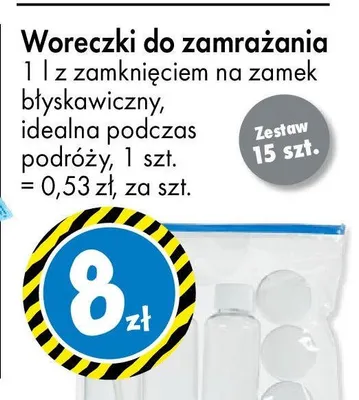 Woreczki do zamrażania 1 l z zamknięciem na zamek błyskawiczny promocja w Tedi