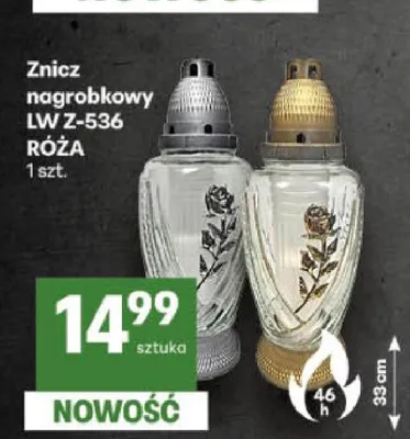 Znicz nagrobkowy Lw Z-536 Róża promocja w Delikatesy Centrum