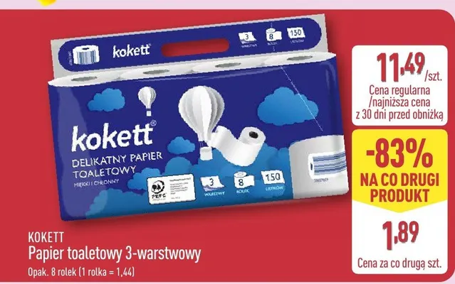 Papier toaletowy 3-warstwowy promocja w Aldi