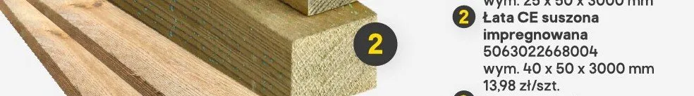 Łata CE suszona impregnowana promocja w Castorama