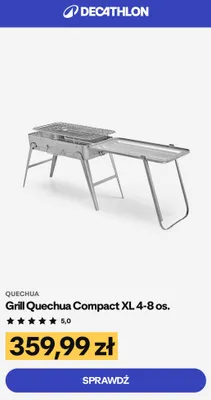 Grill Quechua Compact XL 4-8 os. promocja w Decathlon