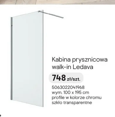 Kabina prysznicowa walk-in GoodHome Ledava chrom promocja w Castorama