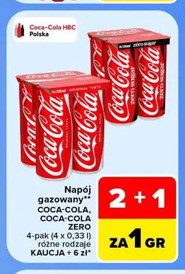 Napój gazowany Coca-Cola 4-pak 0,33 l promocja w Carrefour