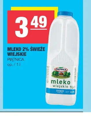 Mleko 2% świeże wiejskie Piątnica promocja w SPAR