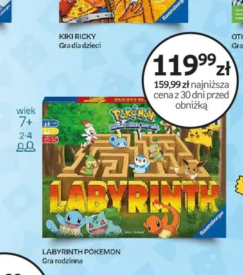 Gra rodzinna Ravensburger Labyrinth Pokemon promocja w Empik