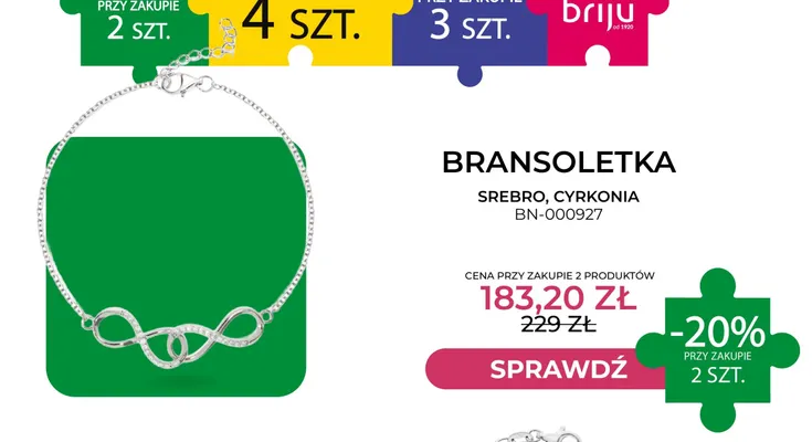 Bransoletka srebro cyrkonia BN-000927 Briju promocja w Briju