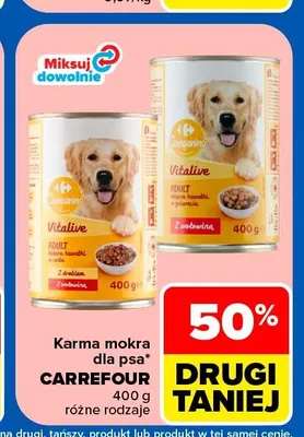 Karma mokra dla psa Carrefour Companino Vitalive promocja w Carrefour Market