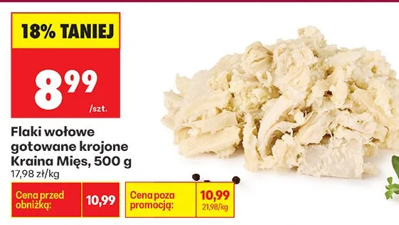 Flaki wołowe gotowane krojone 500 g promocja w Biedronka