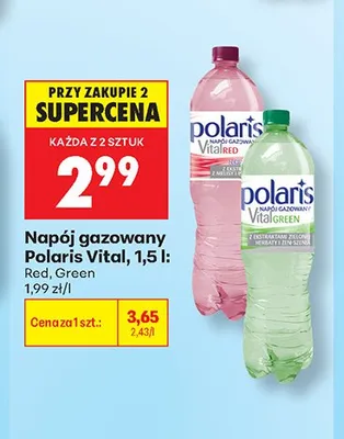 Napój gazowany Polaris Vital Green promocja w Biedronka