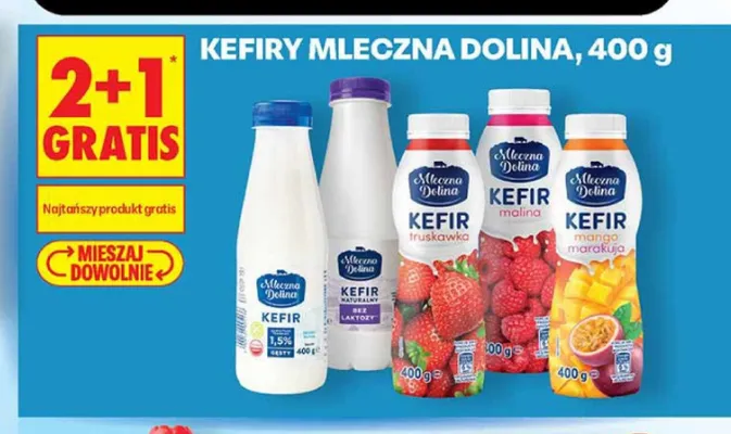Kefir naturalny 1,5% gęsty Mleczna Dolina promocja w Biedronka