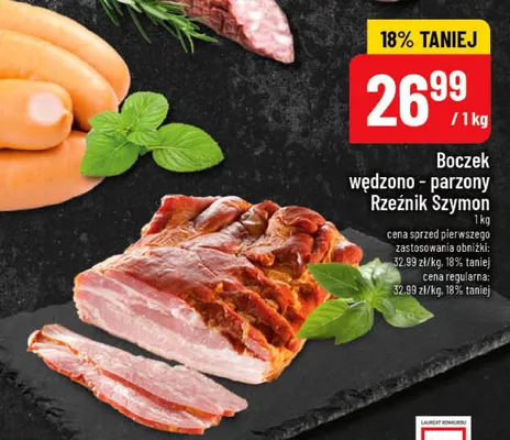 Boczek wędzono-parzony Rzeźnik Szymon promocja w POLOmarket
