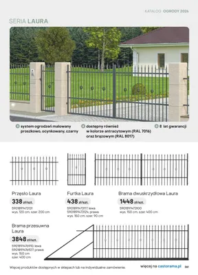 Brama dwuskrzydłowa Laura promocja w Castorama
