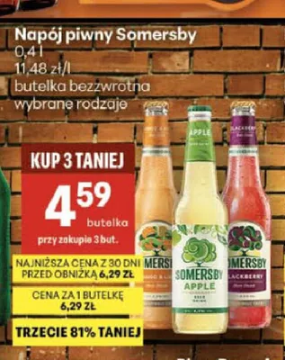 Napój piwny Somersby Apple promocja w Delikatesy Centrum