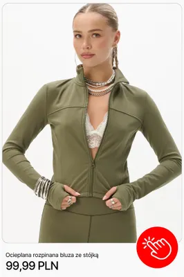 Ocieplana rozpinana bluza ze stójką Cropp promocja w Cropp