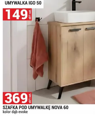 Szafka pod umywalkę Nova 60 kolor dąb evoke promocja w Merkury Market