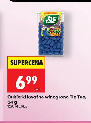 Cukierki kwaśne winogrono Tic Tac promocja w Biedronka