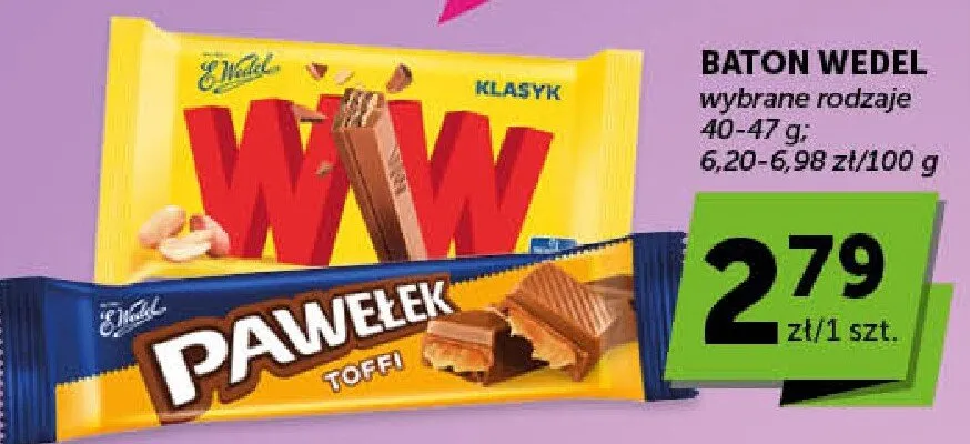 Baton Wedel Pawełek Toffi promocja w Groszek