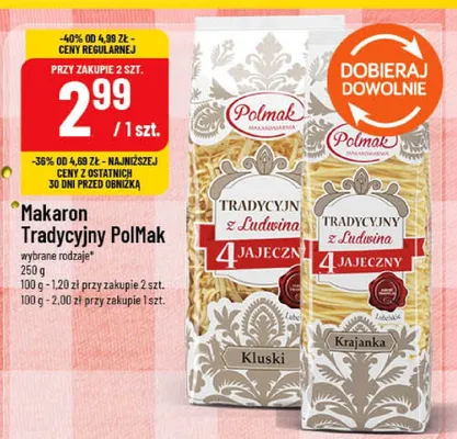 Makaron Tradycyjny PolMak Kluski promocja w POLOmarket
