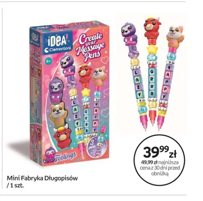 Mini fabryka długopisów Clementoni promocja w Empik