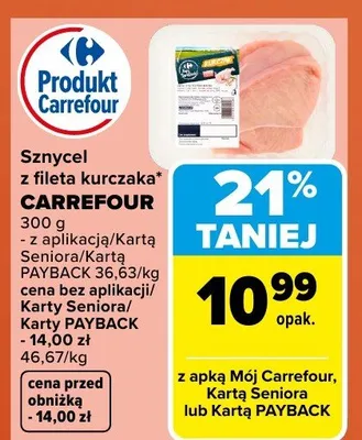 Sznycl z fileta kurczaka promocja w Carrefour
