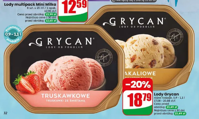Lody Grycan promocja w Dino