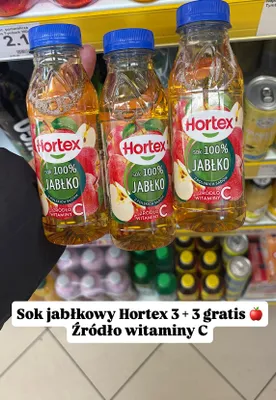Sok 100% jabłko z polskich sadów Hortex promocja w Dino