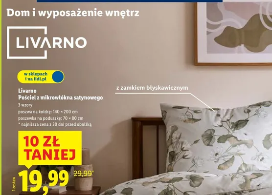Pościel z mikrowłókna satynowego 140x200cm promocja w Lidl
