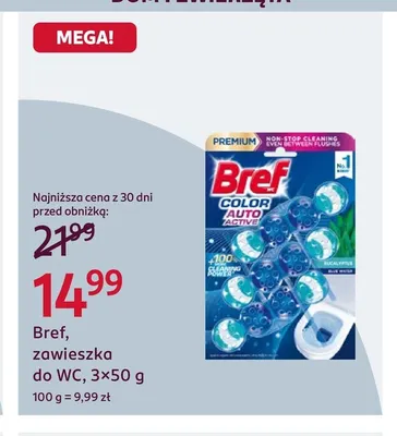 Zawieszka do WC 3-pak Bref promocja w Rossmann