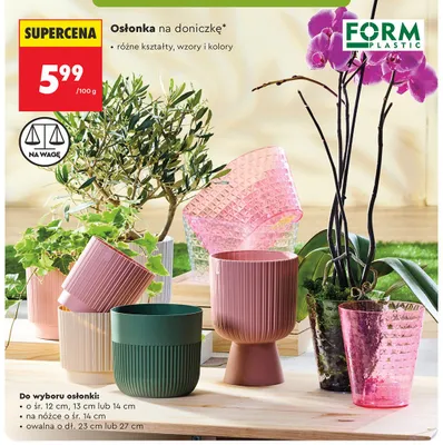 Osłonka na doniczkę FORM PLASTIC o śr. 13cm promocja w Biedronka