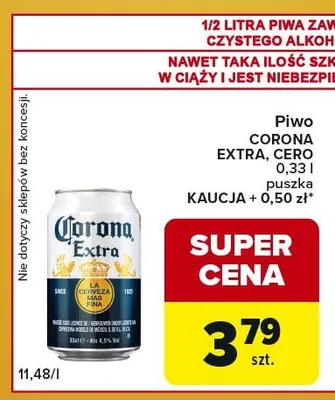 Piwo bezalkoholowe Corona Cero promocja w Carrefour Express
