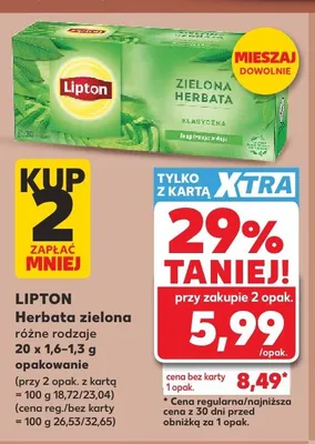 Herbata zielona Lipton promocja w Kaufland