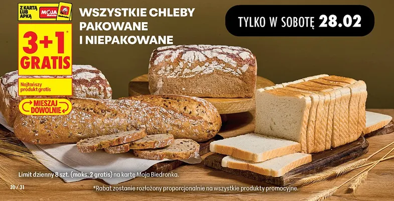 Chleby pakowane i niepakowane promocja w Biedronka