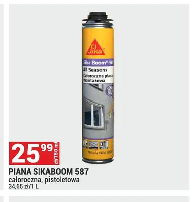 Piana montażowa Sika SikaBoom 587 całoroczna pistoletowa promocja w Merkury Market