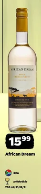 Wino białe półsłodkie African Dream promocja w Netto