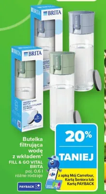 Butelka filtrująca wodę z wkładem FILL & GO VITAL BRITA poj. 0,6l promocja w Carrefour Market