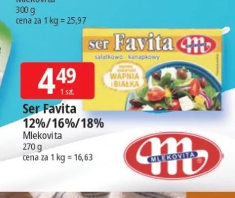 Ser Favita Mlekovita 16% promocja w Leclerc