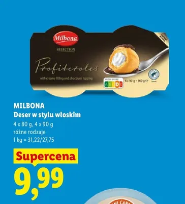 Deser w stylu włoskim Profiteroles Milbona Selection promocja w Lidl
