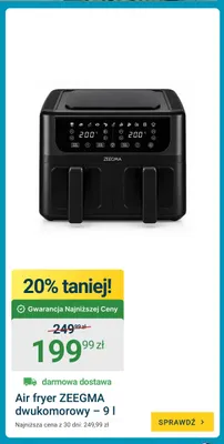 Air fryer Zeegma dwukomorowy 9 l promocja w ERLI