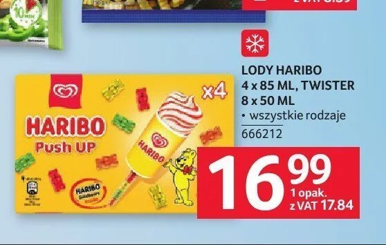 Lody Haribo Push Up 4-pak promocja w Selgros