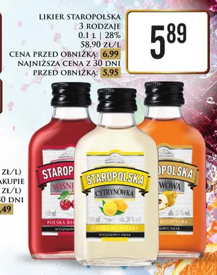 Likier Staropolska Wiśniowa promocja w Dino