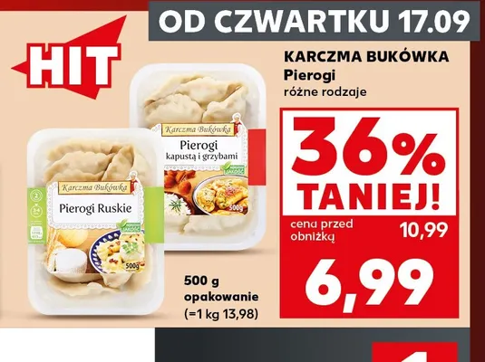 Pierogi z kapustą i grzybami Karczma Bukówka promocja w Kaufland
