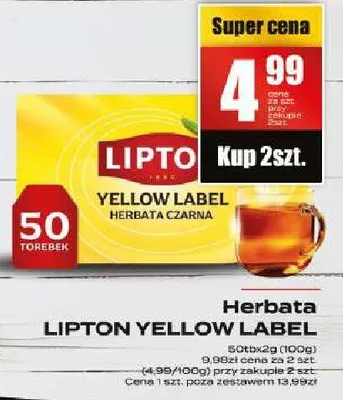 Herbata Lipton Yellow Label promocja w Supeco