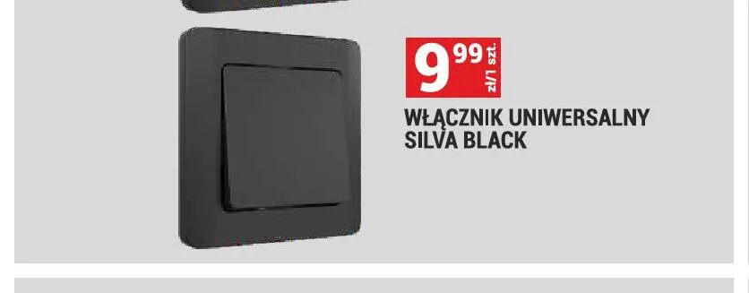 Włącznik uniwersalny Silva Black promocja w Merkury Market