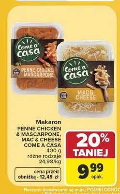 Makaron Penne Chicken & Mascarpone Come a casa promocja w Carrefour