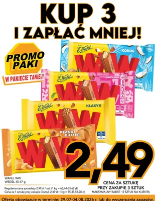 Wafel WW E.Wedel Peanut Butter promocja w Kupiec