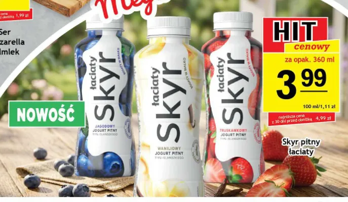 Skyr pitny jagodowy Łaciate promocja w Gram Market