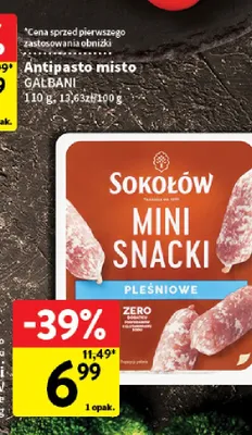 Mini Snacki Sokołów pleśniowe promocja w Intermarche