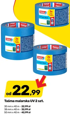 Taśma malarska UV Paper Mask Tesa Professional 2-pak 30mmx40 m promocja w Bricomarche
