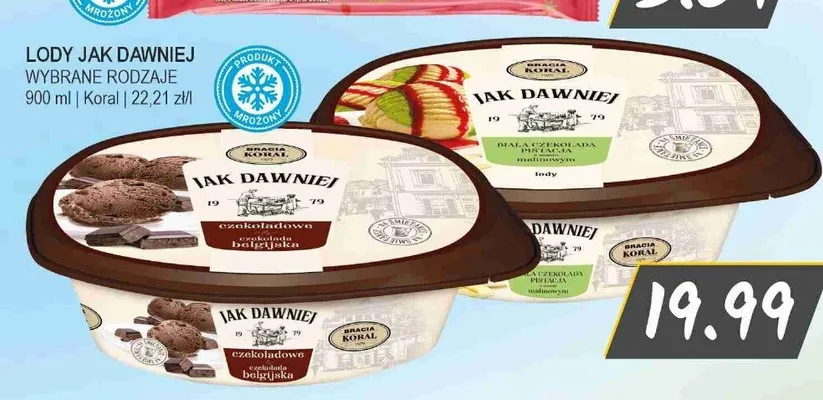 Lody Jak Dawniej Koral biała czekolada pistacja z malinami promocja w Słoneczko