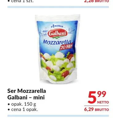 Ser Mozzarella Galbani mini promocja w Makro